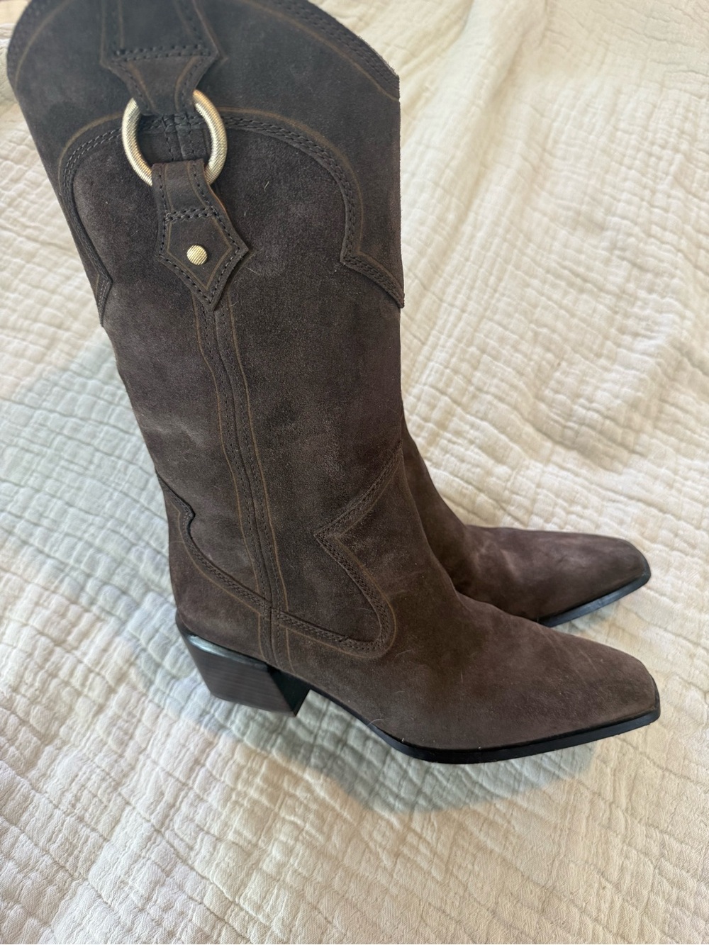 Rag & Bone Classic Women's Suede Western Boot - Brown EUC - Picture 8 of 13